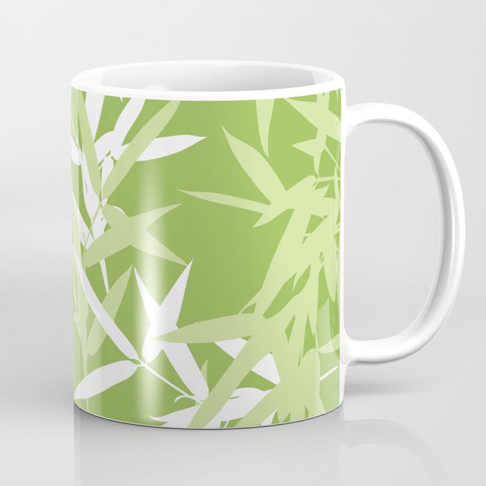 Green Bamboo Leaves Unique Pattern Coffee Mug