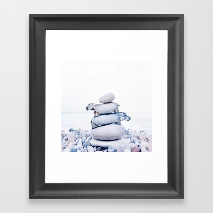Tiny Hippos Framed Art Print