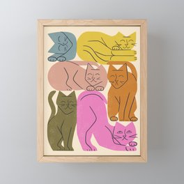 Stack of Cats No. 1 Framed Mini Art Print