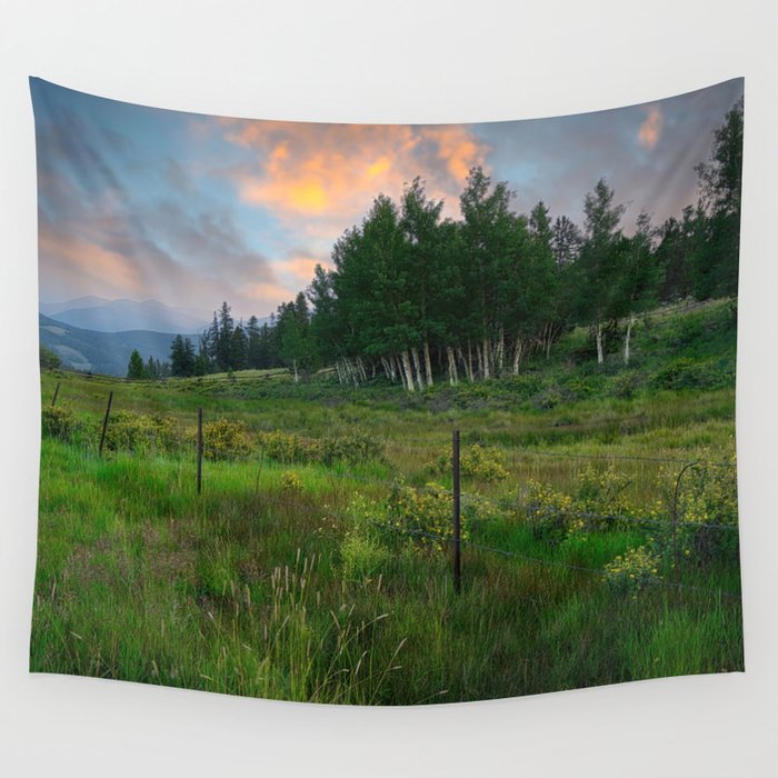 Alpine Meadow Sunrise Wall Tapestry