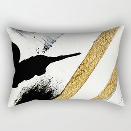 Armor [8]: a minimal abstract piece in black white and gold by Alyssa Hamilton Art Rectangular Pillow
