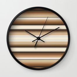 Brown and Navajo White Southwest Serape Stripes Wall Clock