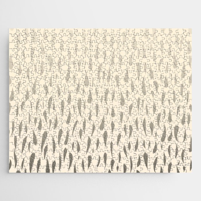 Organic Texture Minimalist Ombré Abstract Pattern in Gray and Almond Cream Jigsaw Puzzle
