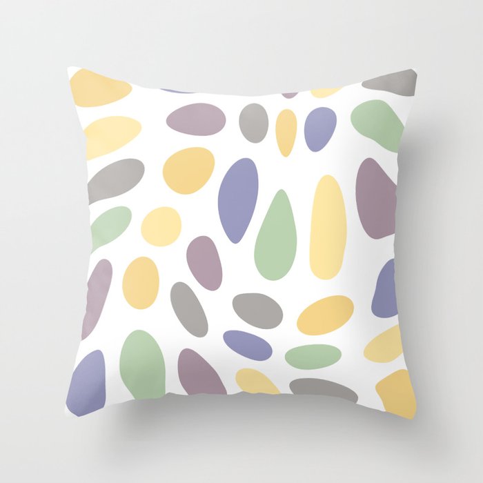 Pebbles yellow green purple pattern Throw Pillow by ARTbyJWP | Society6 