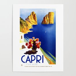 1952 Capri Italy Travel Poster Poster