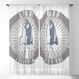 Lunar colony one mission patch. Sheer Curtain