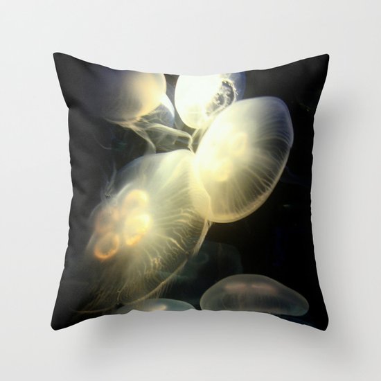 Jellyfish Darkness to Light Throw Pillow