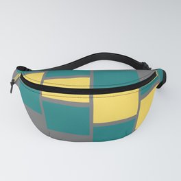 Slanting square boxes | yellow and green Fanny Pack