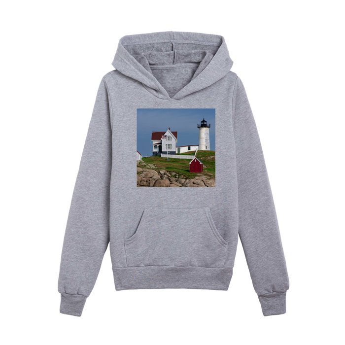 Nubble light house Kids Pullover Hoodie