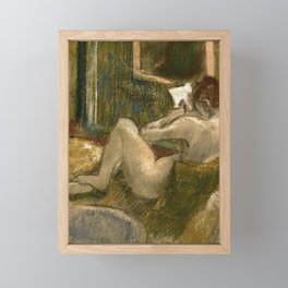 Nude From The Rear Reading Woman Framed Mini Art Print