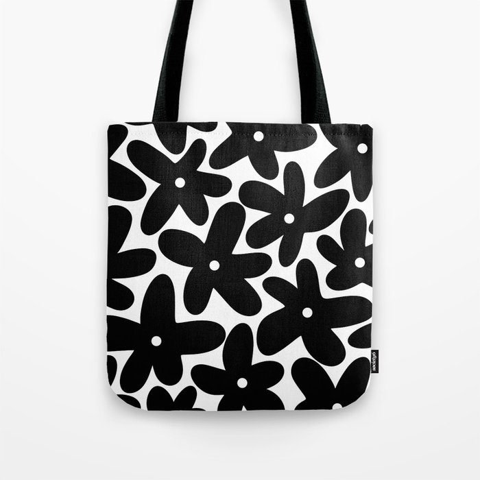 White bag 2025 with black flowers