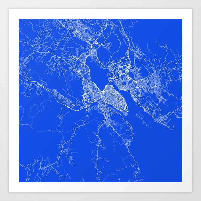 Halifax, Canada - Blue Minimalist Map Art Print