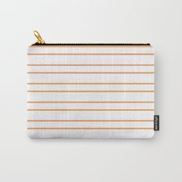[ Thumbnail: White & Brown Colored Lines/Stripes Pattern Carry-All Pouch ]