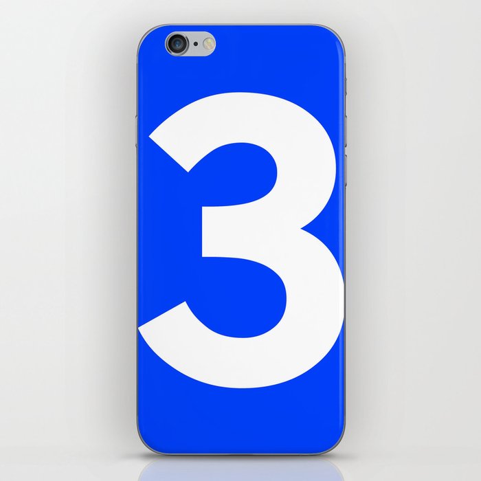Number 3 (White & Blue) iPhone Skin