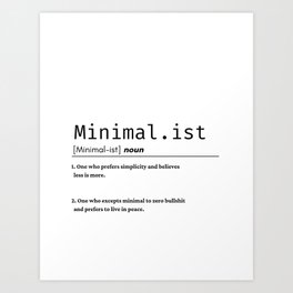 Minimalist Definition Art Print