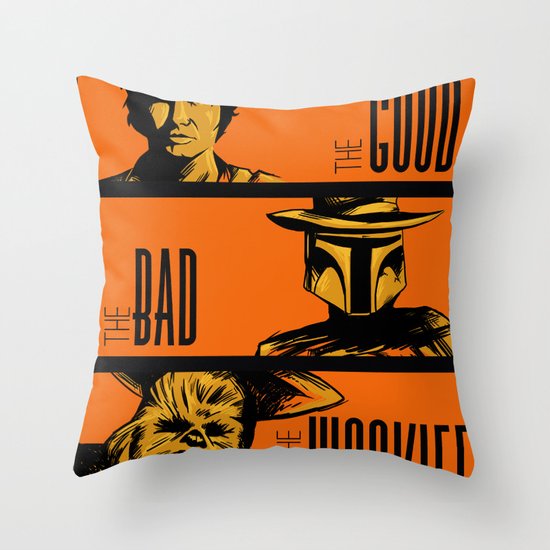 The Good, the bad and the wookiee Throw Pillow