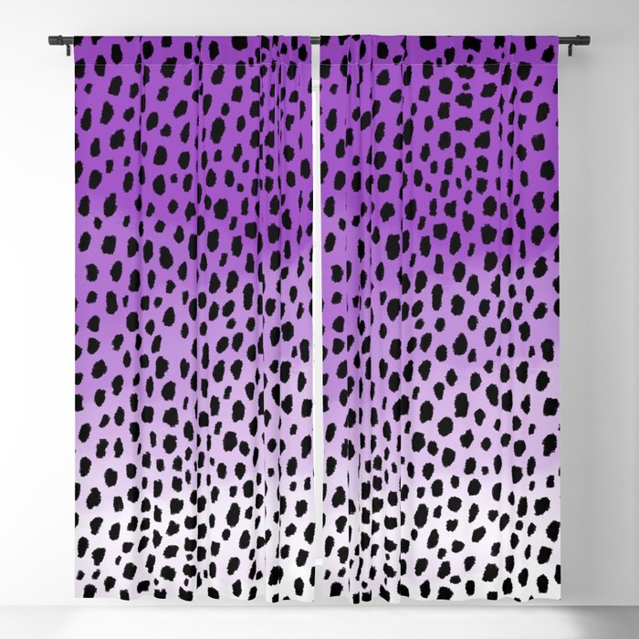 Ombre Dalmatian Spots (purple/black) Blackout Curtain