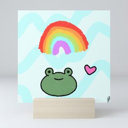 Frog Rainbow Mini Art Print