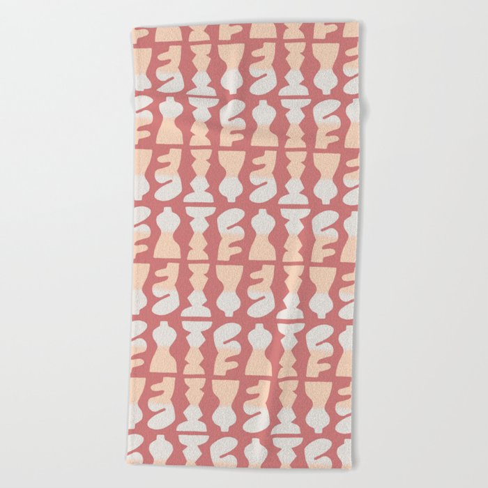 Pink gradient ornament repeat pattern Beach Towel