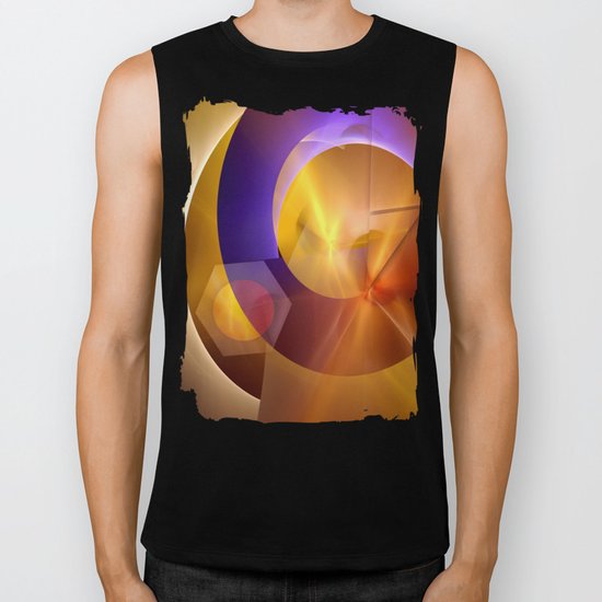Modern abstract with a golden glow Biker Tank