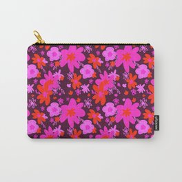 NEON BURGUNDY FLOWERS Carry-All Pouch