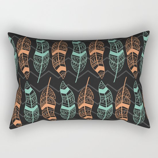 Feather in lines Rectangular Pillow