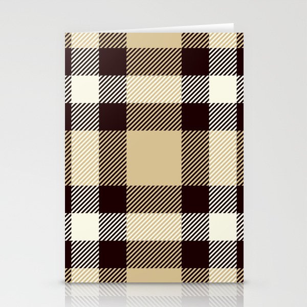 Brown and Black Square Pattern Stationery Cards