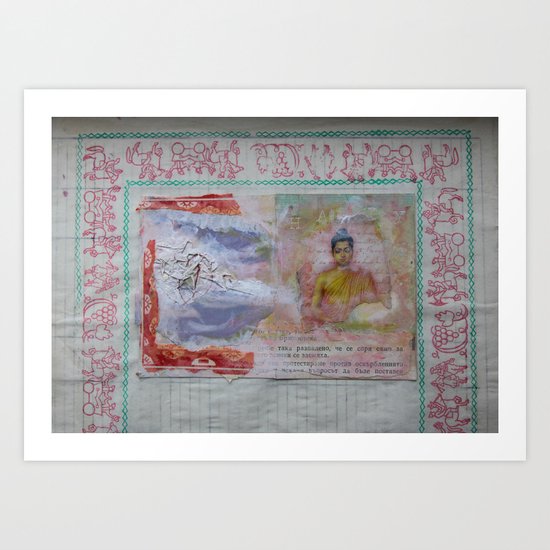 Buddha Collage - JUSTART (c) Art Print