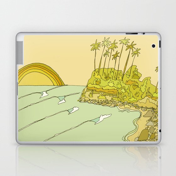 california surf view swamis // retro surf art by surfy birdy Laptop & iPad Skin