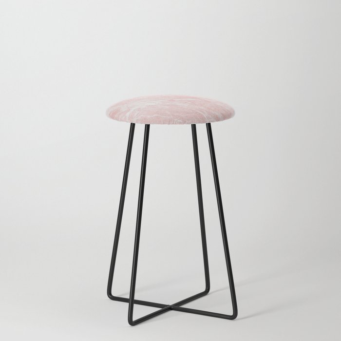Girly Pink White Abstract Trendy Marble Pattern Counter Stool