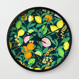 citrus fruits print Wall Clock