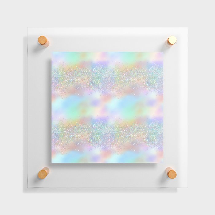 Pretty Rainbow Holographic Glitter Floating Acrylic Print