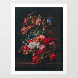 Flowers and fish Art Print