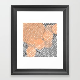 Orange and Grey Polka Framed Art Print