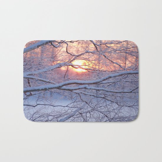 Winter Sunset Bath Mat