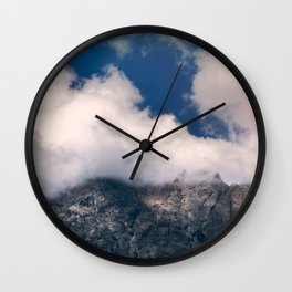 Clouded Mountain in afternoon Wall Clock