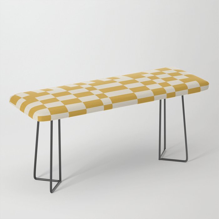 Checkerboard Pattern - Yellow Bench