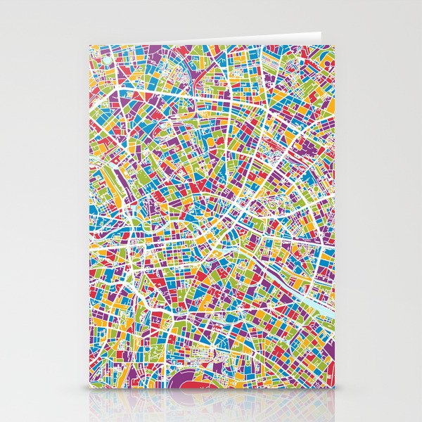 Berlin Germany City Map Stationery Cards