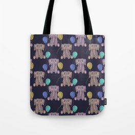 Baby elephants with ballons  Tote Bag