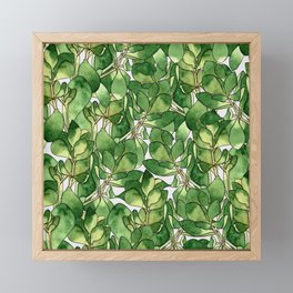 Botanical Nature Green Pattern Framed Mini Art Print