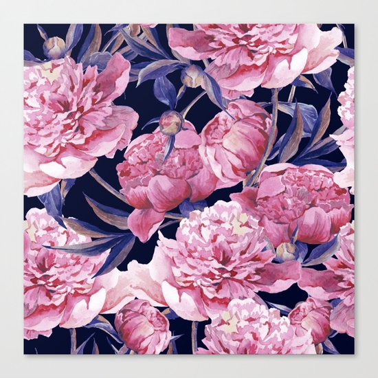 Flower Fashion Print Canvas Print
