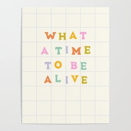 What a time Poster | Typography, Curated, Lettering, Colorfulletters, Geometrical, Joyfulletters, Graphicdesign, Digital, Rainbowcolors 