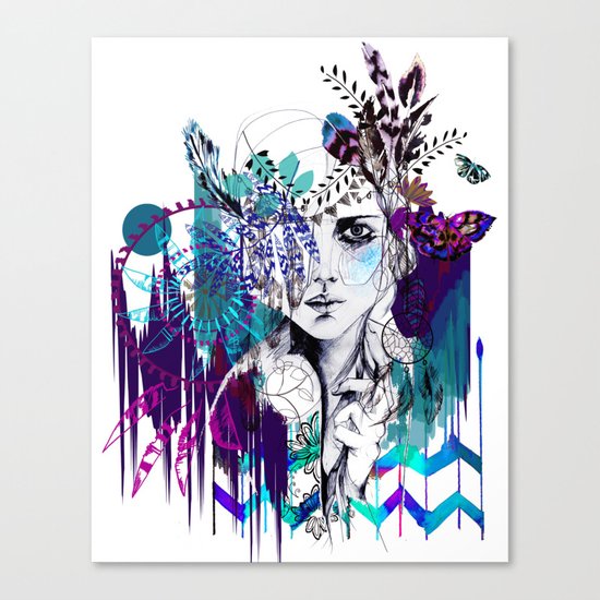 Tribal Girl - Colourway - Canvas Print