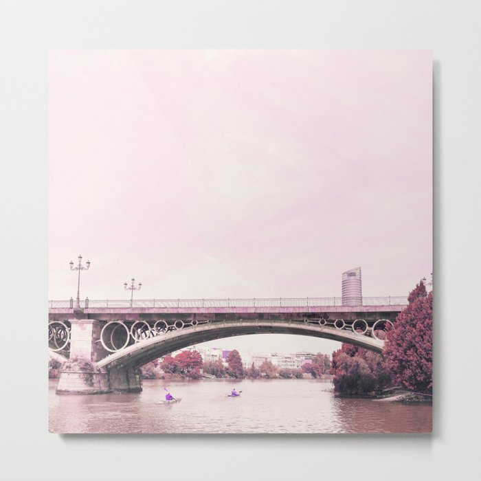 Pink mood at Triana Bridge Metal Print