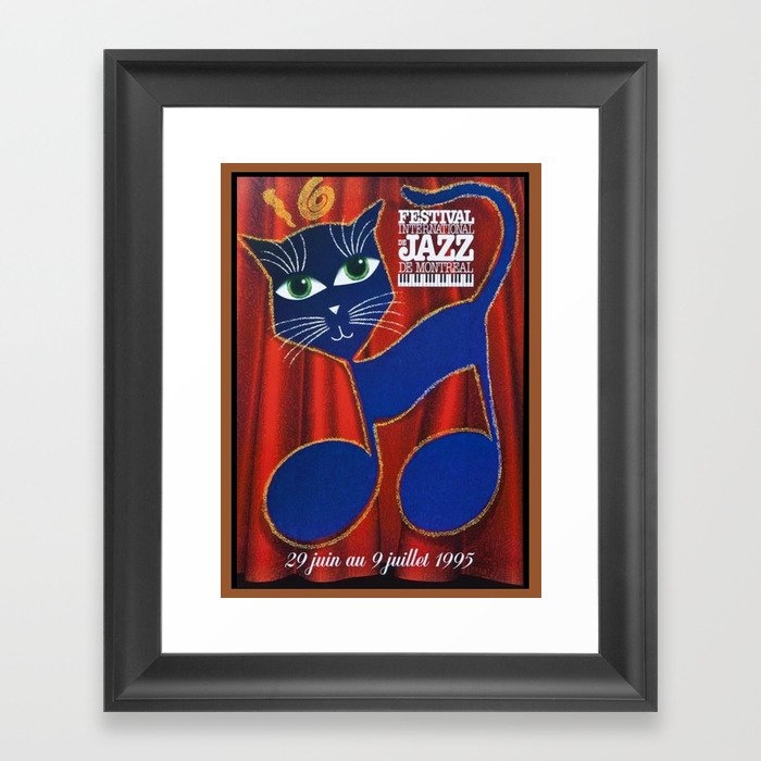 1995 Montreal Jazz Festival Cool Cats Poster Gig Advertisement Framed Art Print