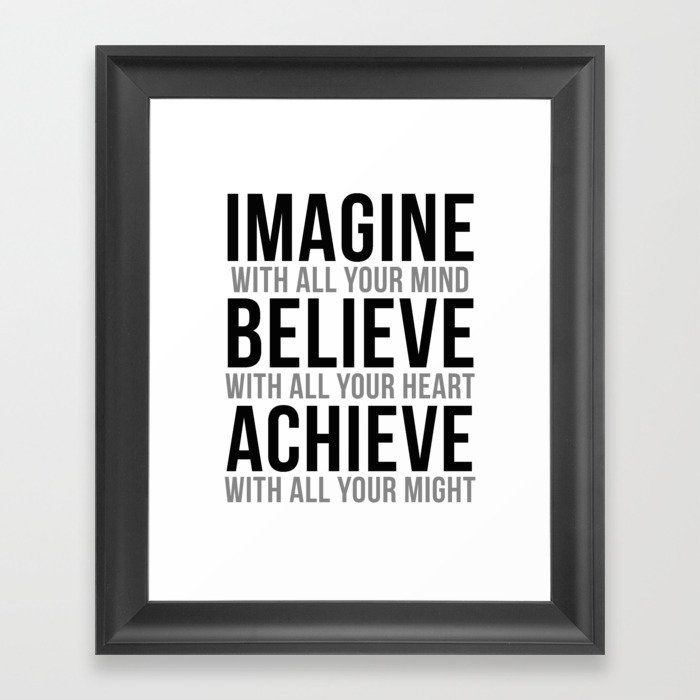 Imagine With All Your Mind, Office Wall Art, Office Art, Office Gifts Framed Art Print