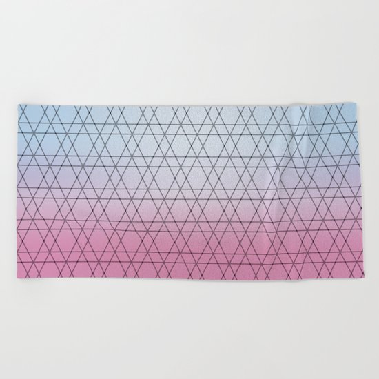 Blue Diamonds and Pink Shades Beach Towel