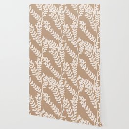 Monochrome pattern with meadow herbs Wallpaper