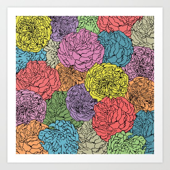 LONG LIVE THE SPRING! (abstract tropical flowers) Art Print