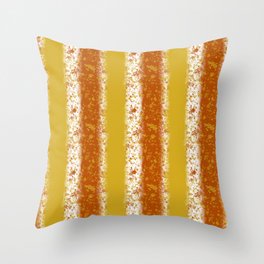 Messy Stripes in Mustard and Burnt Orange Throw Pillow